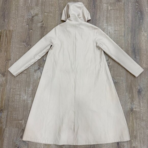 Stutterheim Raincoat Womens Extra Small XS Beige Mosebacke Long Hooded Jacket - Picture 2 of 14